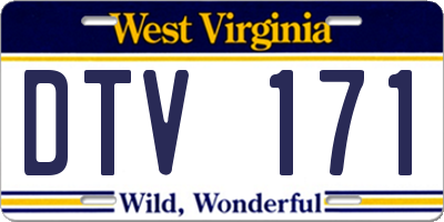 WV license plate DTV171