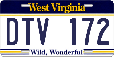 WV license plate DTV172