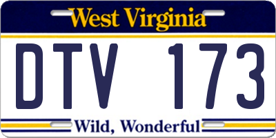 WV license plate DTV173