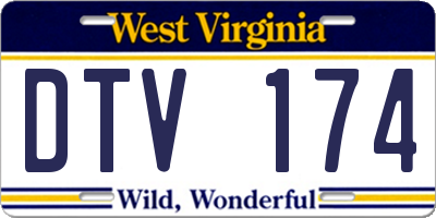 WV license plate DTV174