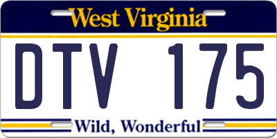 WV license plate DTV175