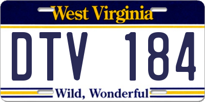WV license plate DTV184