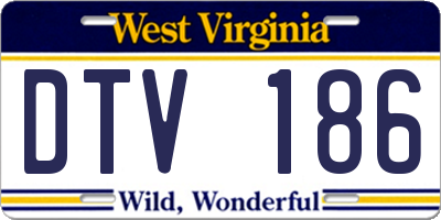 WV license plate DTV186