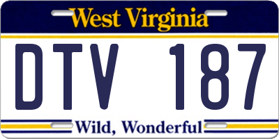 WV license plate DTV187