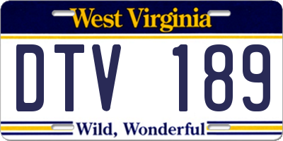 WV license plate DTV189