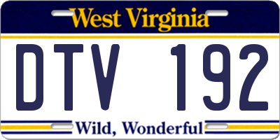 WV license plate DTV192