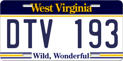 WV license plate DTV193