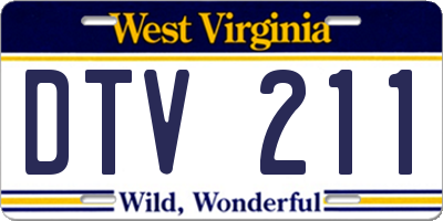 WV license plate DTV211