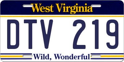 WV license plate DTV219