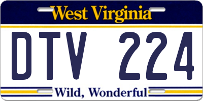 WV license plate DTV224