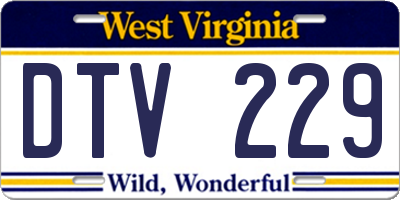 WV license plate DTV229