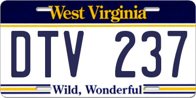 WV license plate DTV237
