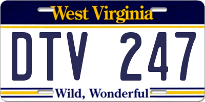 WV license plate DTV247