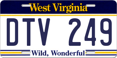 WV license plate DTV249