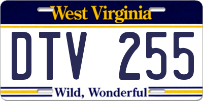 WV license plate DTV255