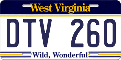 WV license plate DTV260