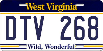 WV license plate DTV268