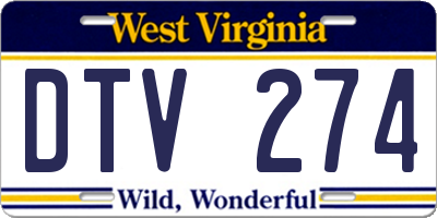 WV license plate DTV274