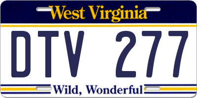 WV license plate DTV277
