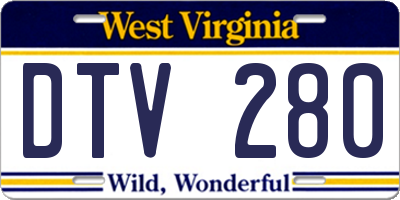 WV license plate DTV280