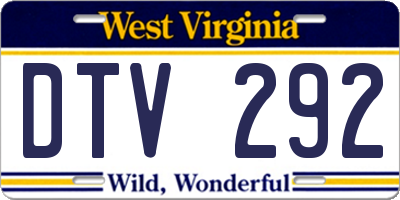 WV license plate DTV292
