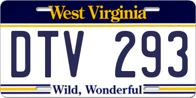WV license plate DTV293
