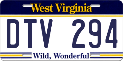 WV license plate DTV294