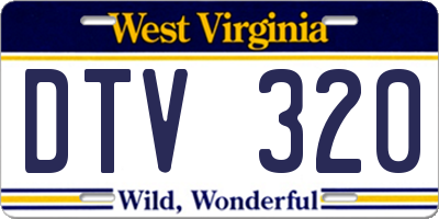 WV license plate DTV320