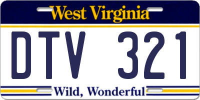 WV license plate DTV321