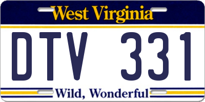 WV license plate DTV331
