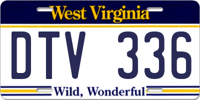 WV license plate DTV336
