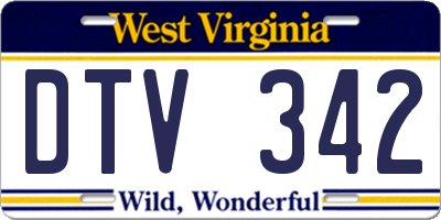 WV license plate DTV342