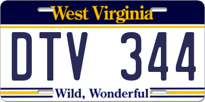 WV license plate DTV344