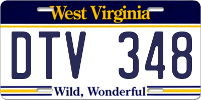 WV license plate DTV348