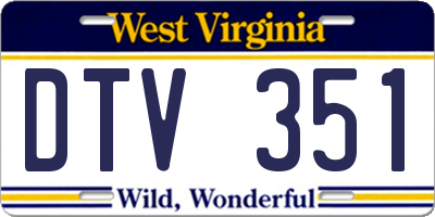 WV license plate DTV351