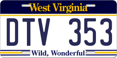 WV license plate DTV353
