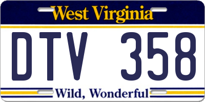 WV license plate DTV358