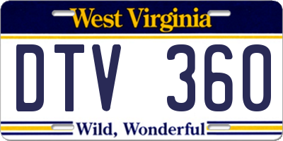 WV license plate DTV360