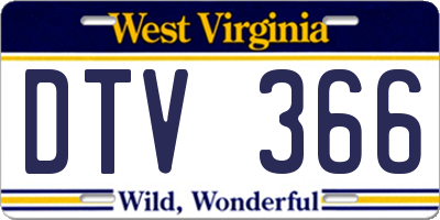 WV license plate DTV366