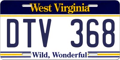 WV license plate DTV368