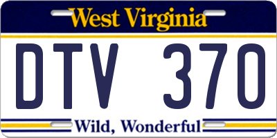 WV license plate DTV370