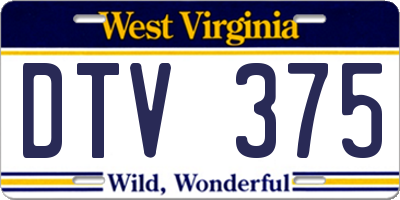 WV license plate DTV375