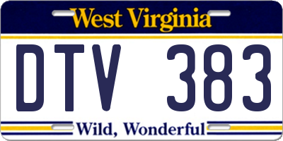 WV license plate DTV383