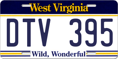 WV license plate DTV395