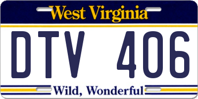 WV license plate DTV406