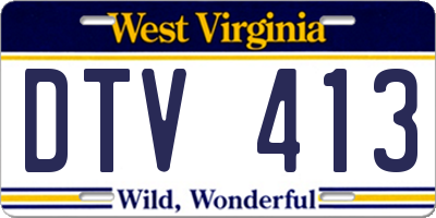 WV license plate DTV413