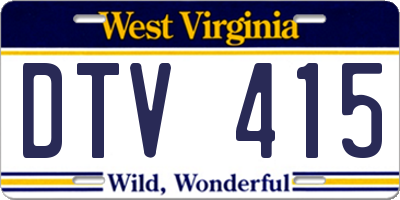 WV license plate DTV415