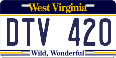 WV license plate DTV420
