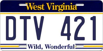 WV license plate DTV421