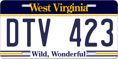 WV license plate DTV423